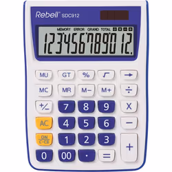 Rebell SDC912, Bureau, Calculatrice basique, 12 chiffres, 1 lignes, Batterie/Solaire, Violet