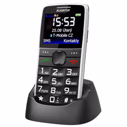 Aligator A675WH, Barre, Double SIM, 5,59 cm (2.2"), Bluetooth, 900 mAh, Noir, Blanc