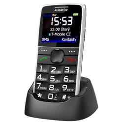 Aligator A675WH téléphone portable 5,59 cm (2.2") 85 g Noir, Blanc Téléphone pour seniors