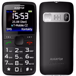 Aligator A675BK, Barre, Double SIM, 5,59 cm (2.2"), Bluetooth, 900 mAh, Noir, Argent