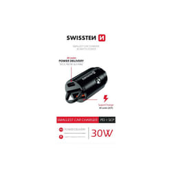 Swissten NANO Smartphone Noir Allume-cigare Charge rapide Auto