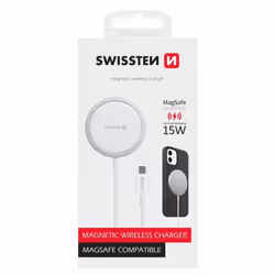 Swissten MagStick Smartphone Blanc USB Recharge sans fil Intérieure