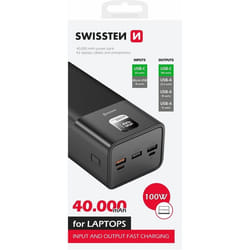 Swissten 22013941 banque d'alimentation électrique Lithium Polymère (LiPo) 40000 mAh Noir