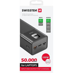 Swissten 22013942 banque d'alimentation électrique Lithium Polymère (LiPo) 50000 mAh Noir
