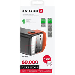 Swissten 22013943 banque d'alimentation électrique Lithium Polymère (LiPo) 60000 mAh Noir