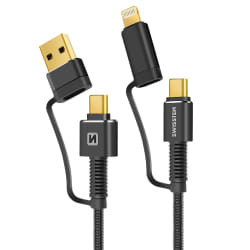 Swissten Câble USB + USB-C 60W 1,5m - Gris