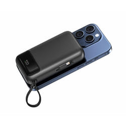 Swissten Power Bank 20000 mAh PD 20W avec câbles USB-C et Lightning intégrés (compatible avec MagSaf