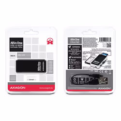 Axagon CRE-X1 lecteur de carte mémoire USB 2.0 Noir, Blanc