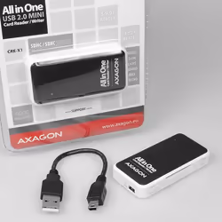Axagon CRE-X1 lecteur de carte mémoire USB 2.0 Noir, Blanc - Vue supplémentaire 4
