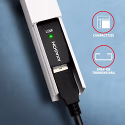 Axagon ADR-215 USB 2.0 A-M -> A-F active extension/repeater cable 15m - Kabel - Digital/Daten câble USB USB A Noir - Vue supplémentaire 5