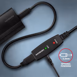 Axagon ADR-215 USB 2.0 A-M -> A-F active extension/repeater cable 15m - Kabel - Digital/Daten câble USB USB A Noir - Vue supplémentaire 7