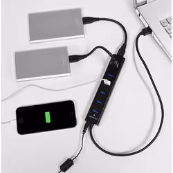 Axagon HUE-SA7BP hub & concentrateur USB 3.2 Gen 1 (3.1 Gen 1) Type-A 5000 Mbit/s Noir - Vue supplémentaire 4