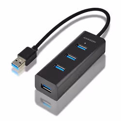 Axagon HUE-S2B, USB 3.2 Gen 1 (3.1 Gen 1) Type-A, USB 3.2 Gen 1 (3.1 Gen 1) Type-A, 5000 Mbit/s, Noir, Plastique, 0,3 m