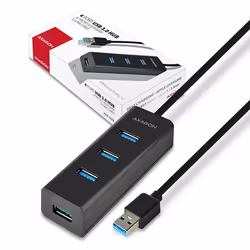Axagon HUE-S2BL, USB 3.2 Gen 1 (3.1 Gen 1) Type-A, USB 3.2 Gen 1 (3.1 Gen 1) Type-A, 5000 Mbit/s, Noir, Plastique, 1,2 m
