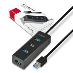 Axagon HUE-S2BL hub & concentrateur USB 3.2 Gen 1 (3.1 Gen 1) Type-A 5000 Mbit/s Noir