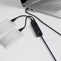 Axagon HUE-S2BL hub & concentrateur USB 3.2 Gen 1 (3.1 Gen 1) Type-A 5000 Mbit/s Noir