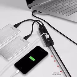 Axagon HUE-S2BL hub & concentrateur USB 3.2 Gen 1 (3.1 Gen 1) Type-A 5000 Mbit/s Noir