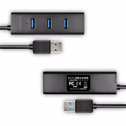 Axagon HUE-S2BP hub & concentrateur USB 3.2 Gen 1 (3.1 Gen 1) Type-A 5000 Mbit/s Noir - Vue supplémentaire 4
