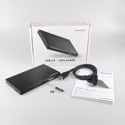 Axagon EE25-XA6 Boîtier de disques de stockage Boîtier disque dur/SSD Noir 2.5" - Vue supplémentaire 9