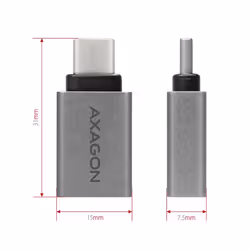 Axagon RUCM-AFA changeur de genre de câble USB type C USB type A Métallique - Vue supplémentaire 9