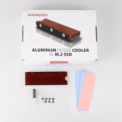 Axagon CLR-M2 système de refroidissement d’ordinateur Disque électronique Dissipateur thermique/Radiateur Noir, Rouge