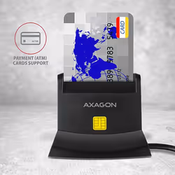 Axagon CRE-SM2 lecteur de cartes à puce Intérieure USB USB 2.0 Noir - Vue supplémentaire 4