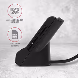 Axagon CRE-SM2 lecteur de cartes à puce Intérieure USB USB 2.0 Noir - Vue supplémentaire 5