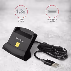 Axagon CRE-SM2 lecteur de cartes à puce Intérieure USB USB 2.0 Noir - Vue supplémentaire 7