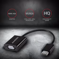 Axagon RVH-VGN câble vidéo et adaptateur 0,17 m HDMI Type A (Standard) VGA (D-Sub) Noir