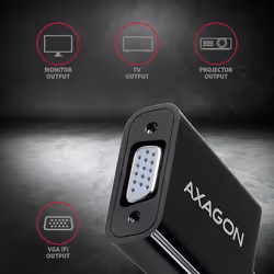 Axagon RVH-VGN câble vidéo et adaptateur 0,17 m HDMI Type A (Standard) VGA (D-Sub) Noir - Vue supplémentaire 4