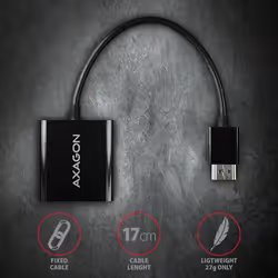 Axagon RVH-VGN câble vidéo et adaptateur 0,17 m HDMI Type A (Standard) VGA (D-Sub) Noir - Vue supplémentaire 5