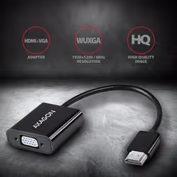 Axagon RVH-VGAN câble vidéo et adaptateur 0,17 m HDMI Type A (Standard) VGA (D-Sub) Noir