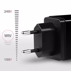Axagon ACU-PQ22 chargeur d'appareils mobiles Téléphone portable, Chargeur électrique, Smartphone, Smartwatch, Tablette, Universel Noir Secteur Charge rapide Intérieure