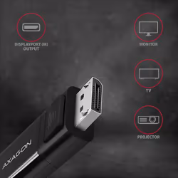 Axagon RVC-DPC câble vidéo et adaptateur 1,8 m USB Type-C DisplayPort Noir