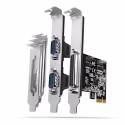 Axagon PCEA-PSN PCIe-Adapter mit 1x Parallel-+ 2x Seriell-Ports - ASIX AX99100, PCIe, Parallèle, RS-232, Mâle/Femelle, Hauteu ...