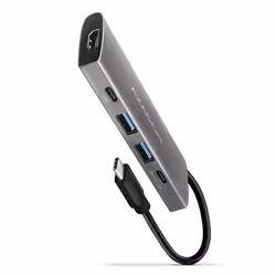 Axagon HMC-5G2, USB 3.2 Gen 2 (3.1 Gen 2) Type-C, 60 W, Gris, 4K Ultra HD, 30 Hz, HDMI, USB 3.2 Gen 2 (3.1 Gen 2) Type-A, USB ...