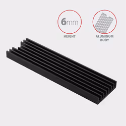 Axagon CLR-M2L6 système de refroidissement d'ordinateur Disque électronique Dissipateur thermique/Radiateur Noir - Vue supplémentaire 3