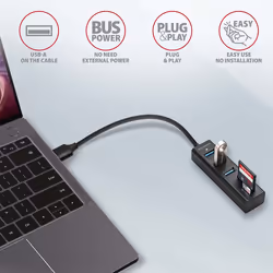 Axagon HMA-CR3A station d'accueil USB 3.2 Gen 1 (3.1 Gen 1) Type-A Noir - Vue supplémentaire 4