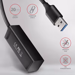 Axagon HUE-M1A hub & concentrateur USB 3.2 Gen 1 (3.1 Gen 1) Type-A 5000 Mbit/s Noir - Vue supplémentaire 4