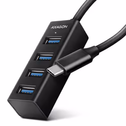 Axagon HUE-M1C, USB 3.2 Gen 1 (3.1 Gen 1) Type-C, USB 3.2 Gen 1 (3.1 Gen 1) Type-A, 5000 Mbit/s, Noir, Aluminium, Câble rond