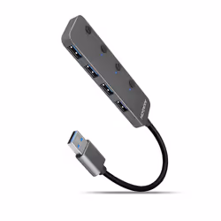 Axagon HUE-MSA Superspeed USB-A Switch Hub 4x USB 3.0 aktiv - 20cm schwarz, USB 3.2 Gen 1 (3.1 Gen 1) Type-A, USB 3.2 Gen 1 ( ...