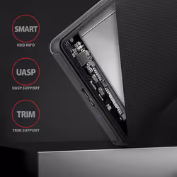 Axagon EE25-SL Boîtier de disques de stockage Boîtier disque dur/SSD Noir 2.5" - Vue supplémentaire 4