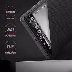 Axagon EE25-SLC Boîtier de disques de stockage Boîtier disque dur/SSD Noir 2.5" - Vue supplémentaire 4