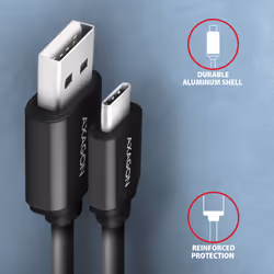 Axagon BUCM-AM10TB câble USB USB 2.0 0,6 m USB C USB A Noir - Vue supplémentaire 3