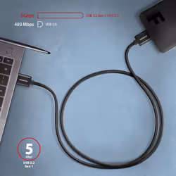Axagon BUMM3-AM10AB câble USB USB 3.2 Gen 1 (3.1 Gen 1) 1 m Micro-USB B USB A Noir - Vue supplémentaire 4