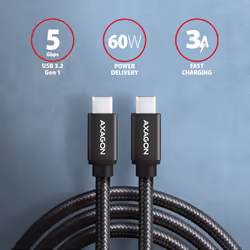 Axagon BUCM3-CM15AB câble USB USB 3.2 Gen 1 (3.1 Gen 1) 1,5 m USB C Noir - Vue supplémentaire 2