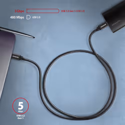 Axagon BUCM3-CM15AB câble USB USB 3.2 Gen 1 (3.1 Gen 1) 1,5 m USB C Noir - Vue supplémentaire 6