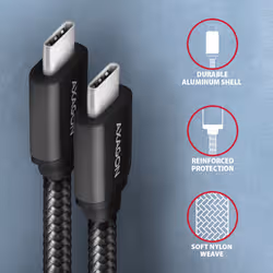 Axagon BUCM3-CM20AB Câble USB USB-C USB 3.2 Gen 1 2 m Noir - Vue supplémentaire 3