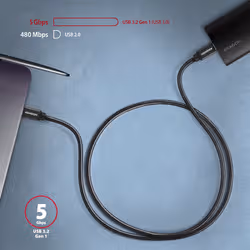 Axagon BUCM3-CM20AB Câble USB USB-C USB 3.2 Gen 1 2 m Noir - Vue supplémentaire 6