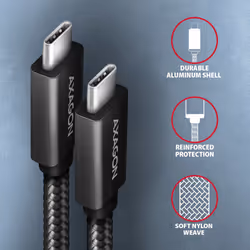 Axagon BUCM32-CM10AB câble USB USB 3.2 Gen 2x2 1 m USB C Noir - Vue supplémentaire 3